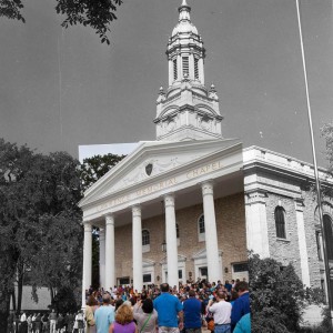 The Memorial Chapel, circa 1970 and 2013.