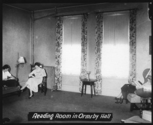 Students reading in the Ormsby reading room.