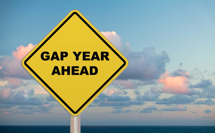 Sign stating "Gap Year Ahead"