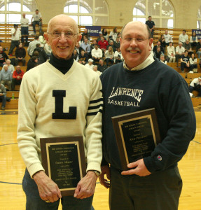 Chuck Merry '57 and Rick Peterson shared the 2015 Bob Wurdinger Athletic Service Award. 