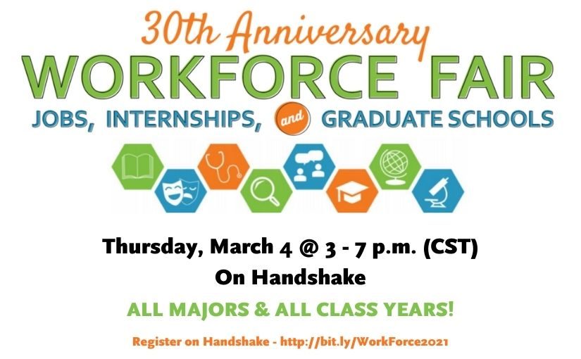 WorkForce 2021:  Jobs, Internships, & Graduate Schools Virtual Fair