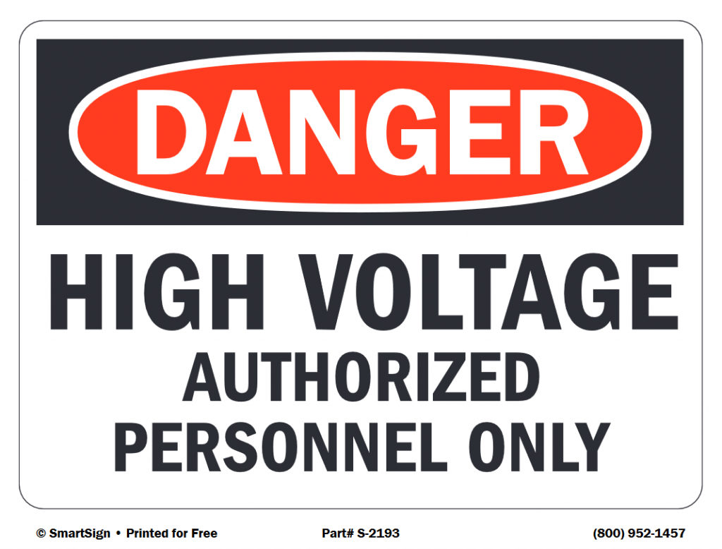 Danger High Voltage Authorized Personnel Only