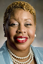 A Head shot of Lawrence vice president for diversity and inclusion Kimberly Barrett