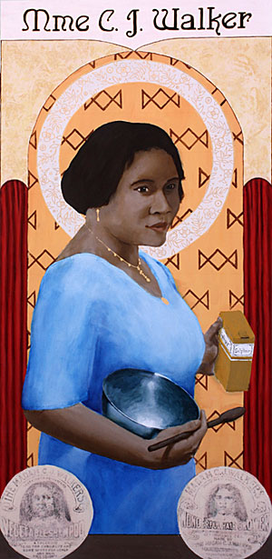 An oil painting of Mme. C.J. Walker by Lawrence senior Aedan R. Gardill