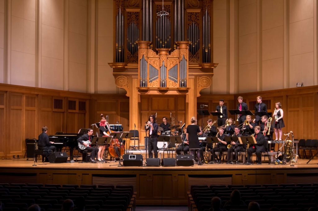 Lawrence University Jazz Ensemble performs at Memorial Chapel.