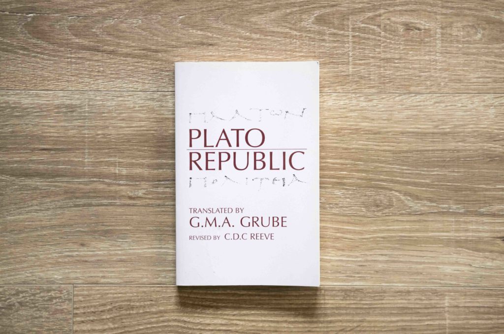 A book: Republic by Plato.